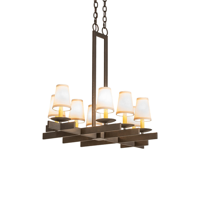 Meyda Tiffany 118284 Eight Light Chandelier, Gilded Tobacco