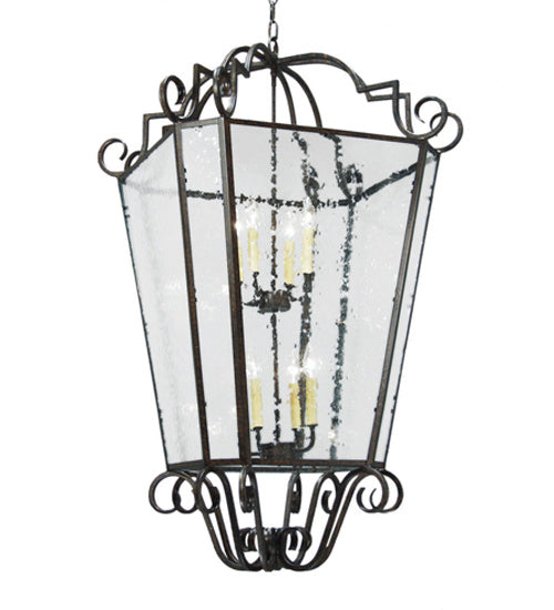 Meyda Tiffany 118850 Eight Light Pendant, Antique Iron Gate