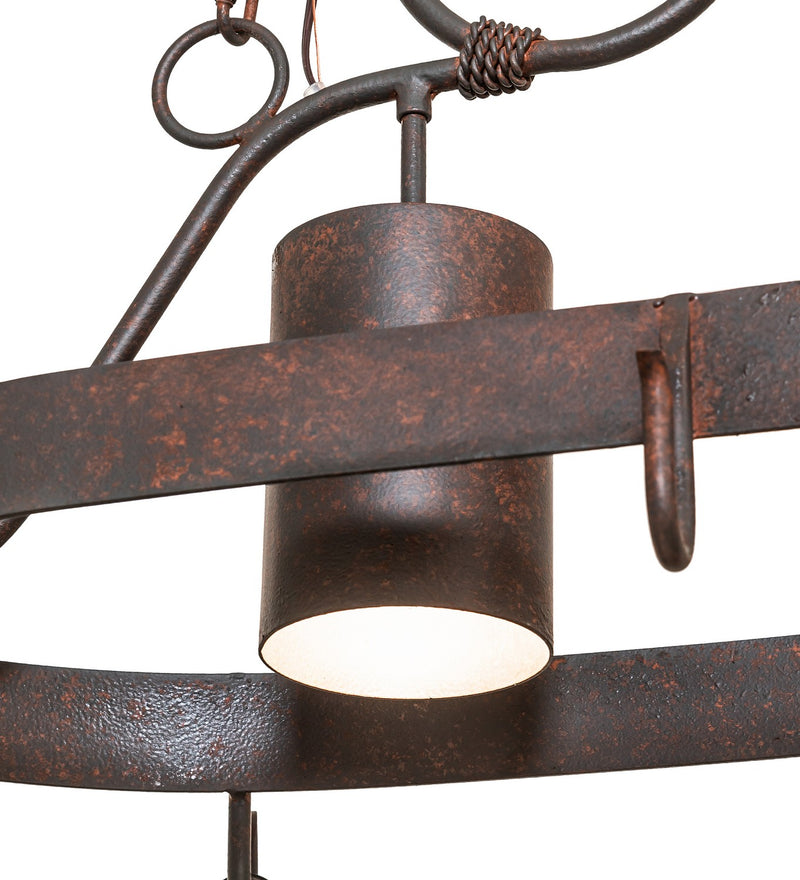 Meyda Tiffany 118972 Two Light Pot Rack, Rusty Nail