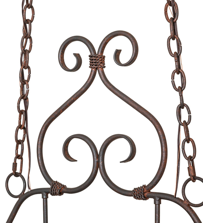 Meyda Tiffany 118972 Two Light Pot Rack, Rusty Nail
