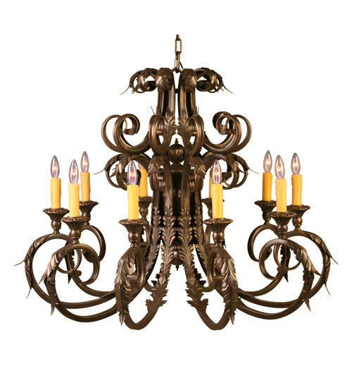 Meyda Tiffany 119763 Ten Light Chandelier, Autumn Leaf
