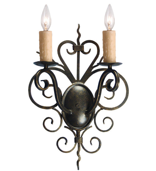 Meyda Tiffany 120137 Two Light Wall Sconce, Gilded Tobacco