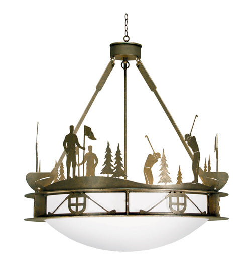 Meyda Tiffany 120162 Six Light Pendant, Gilded Tobacco