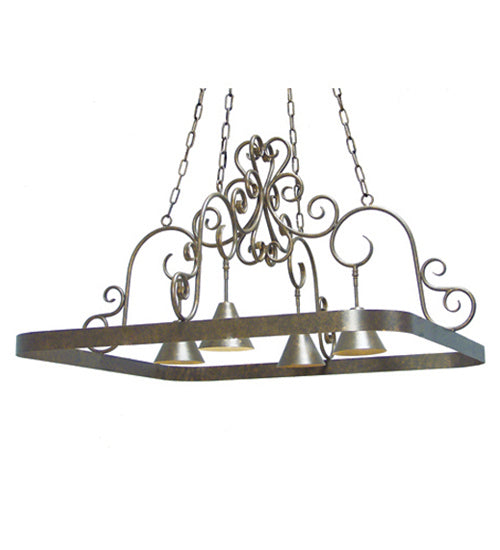 Meyda Tiffany 120216 Four Light Pot Rack, Gilded Tobacco