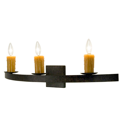 Meyda Tiffany 120219 Three Light Wall Sconce, Rustic Iron