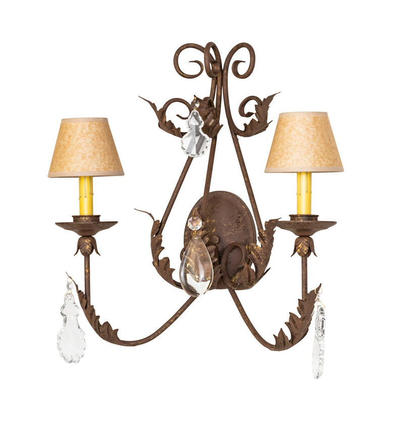 Meyda Tiffany 120225 Two Light Wall Sconce, Pompeii Gold