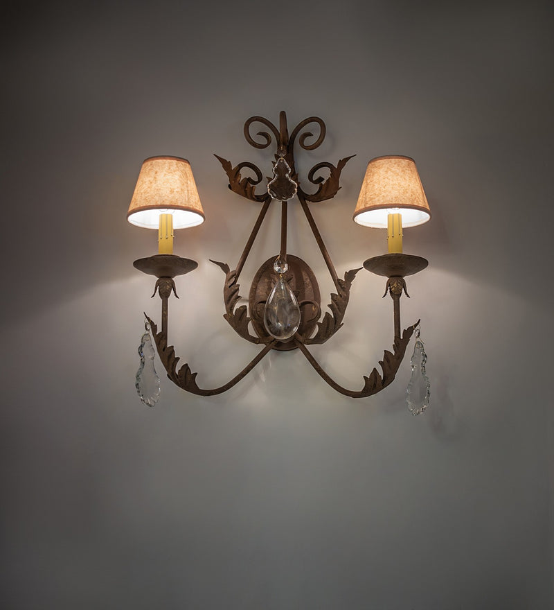 Meyda Tiffany 120225 Two Light Wall Sconce, Pompeii Gold