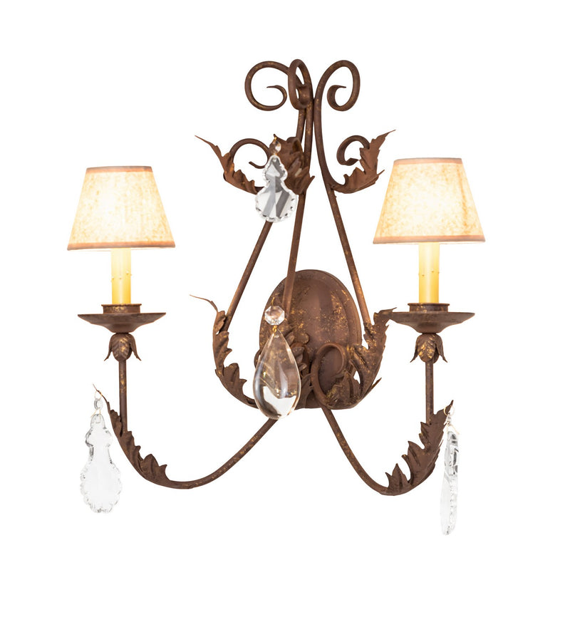 Meyda Tiffany 120225 Two Light Wall Sconce, Pompeii Gold