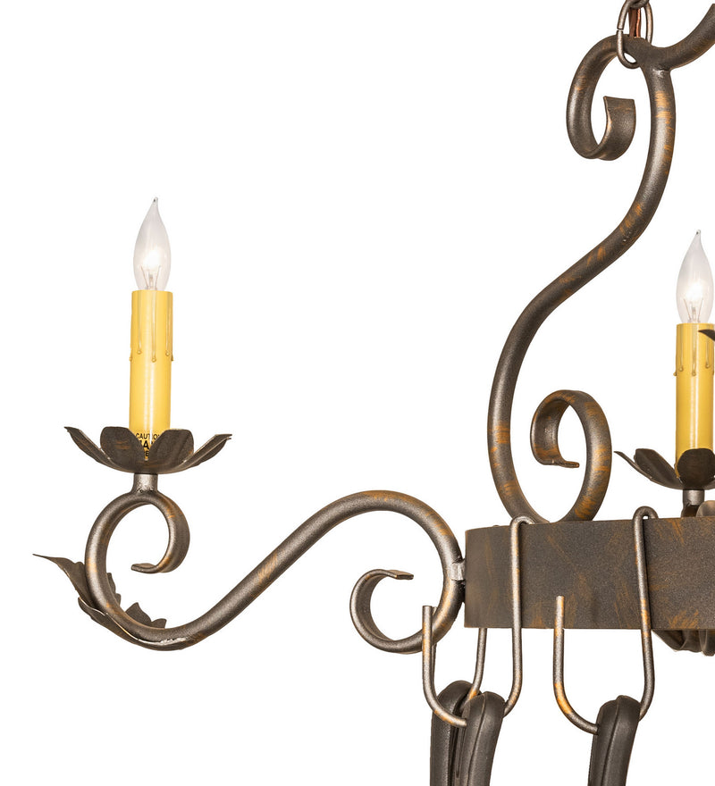 Meyda Tiffany 120245 Four Light Pot Rack, French Bronze