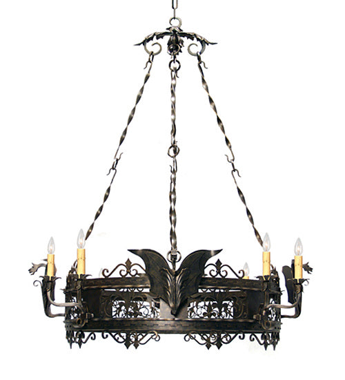 Meyda Tiffany 120257 Eight Light Chandelier, Gilded Tobacco