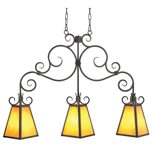 Meyda Tiffany 120258 Three Light Pendant, Gilded Tobacco
