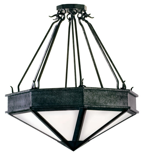Meyda Tiffany 120259 Four Light Pendant, Graphite Pewter