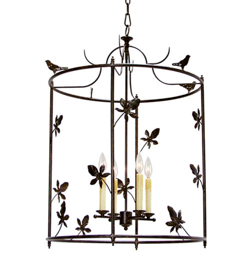 Meyda Tiffany 120280 Four Light Pendant, Gilded Tobacco