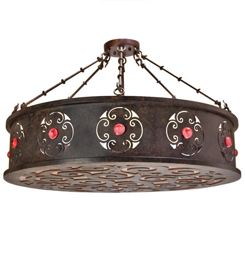 Meyda Tiffany 120284 Six Light Semi-Flushmount, Coffee Bean