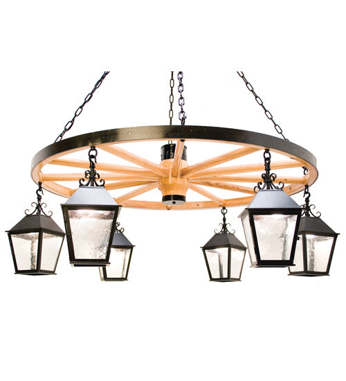 Meyda Tiffany 120286 Six Light Chandelier, Blackwash