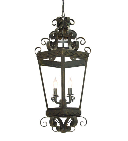 Meyda Tiffany 120290 Four Light Pendant, Blackwash
