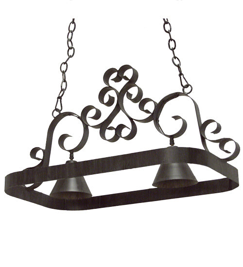 Meyda Tiffany 120296 Two Light Pot Rack, Blackwash