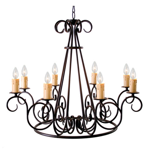 Meyda Tiffany 120307 Eight Light Chandelier, Rustic Iron