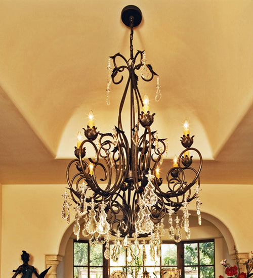Meyda Tiffany 120317 Ten Light Chandelier, Gilded Tobacco