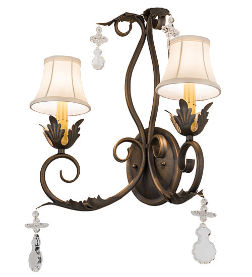 Meyda Tiffany 120759 Two Light Wall Sconce, French Bronze