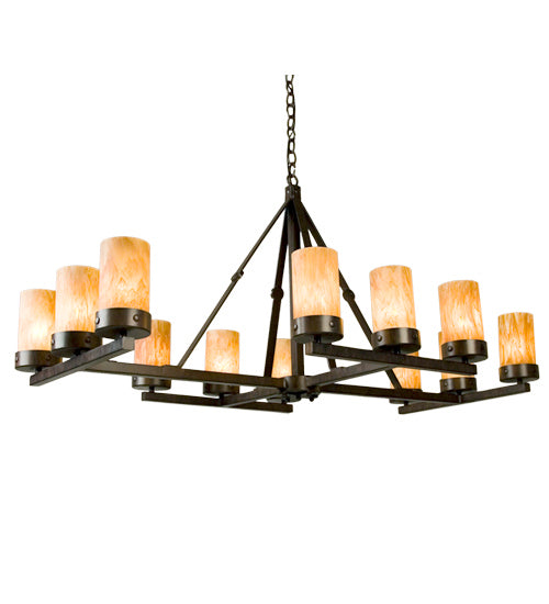 Meyda Tiffany 121079 12 Light Chandelier, Rustic Iron