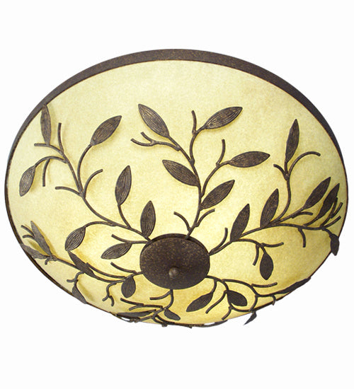 Meyda Tiffany 121331 Three Light Flushmount, Golden Bronze