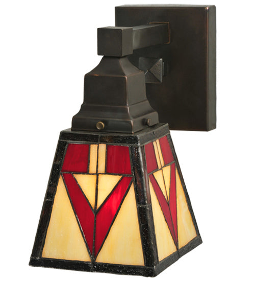Meyda Tiffany 122654 One Light Wall Sconce, Craftsman Brown