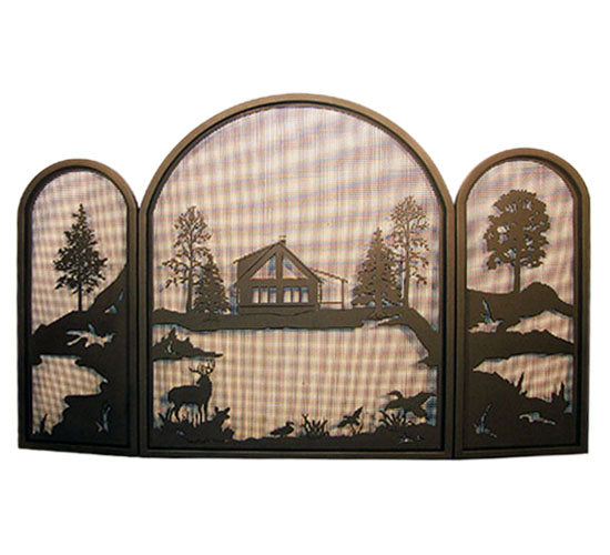 Meyda Tiffany 122977 Fireplace Screen, Textured Black