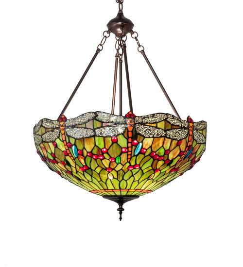 Meyda Tiffany 123701 Three Light Pendant, Mahogany Bronze
