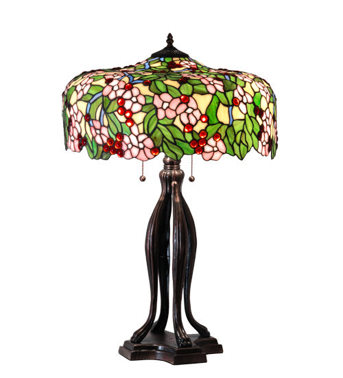 Meyda Tiffany 126749 Three Light Table Lamp, Mahogany Bronze