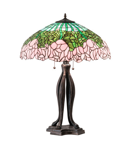 Meyda Tiffany 126904 Three Light Table Lamp, Mahogany Bronze
