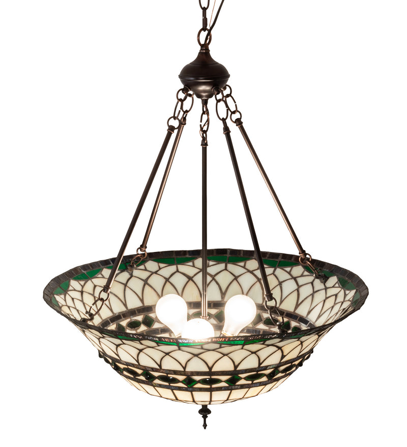 Meyda Tiffany 128649 Three Light Pendant, Mahogany Bronze