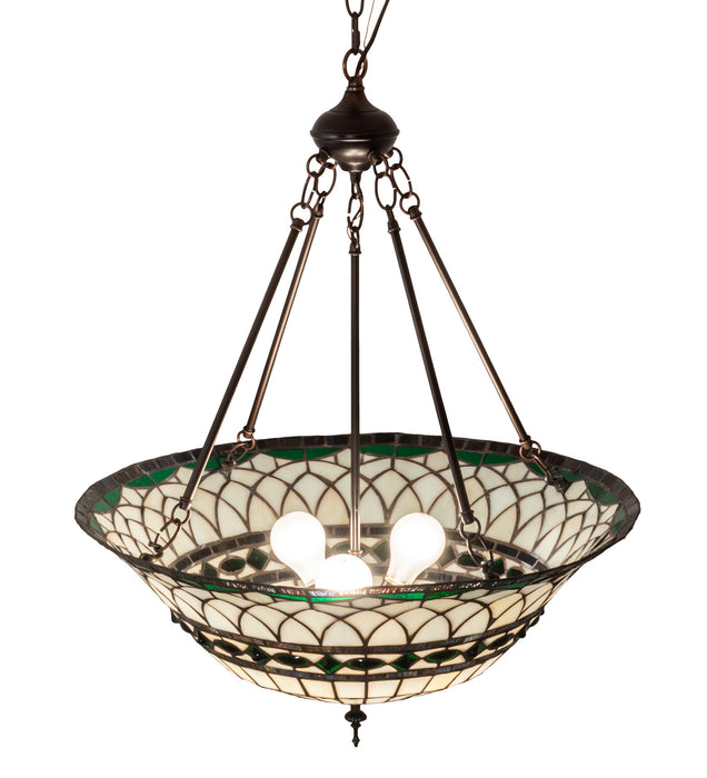 Meyda Tiffany 128649 Three Light Pendant, Mahogany Bronze