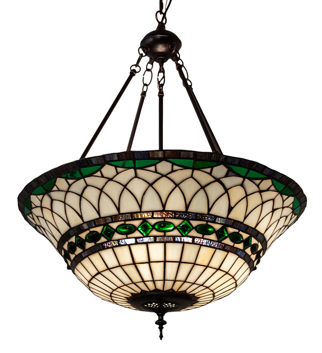 Meyda Tiffany 128649 Three Light Pendant, Mahogany Bronze