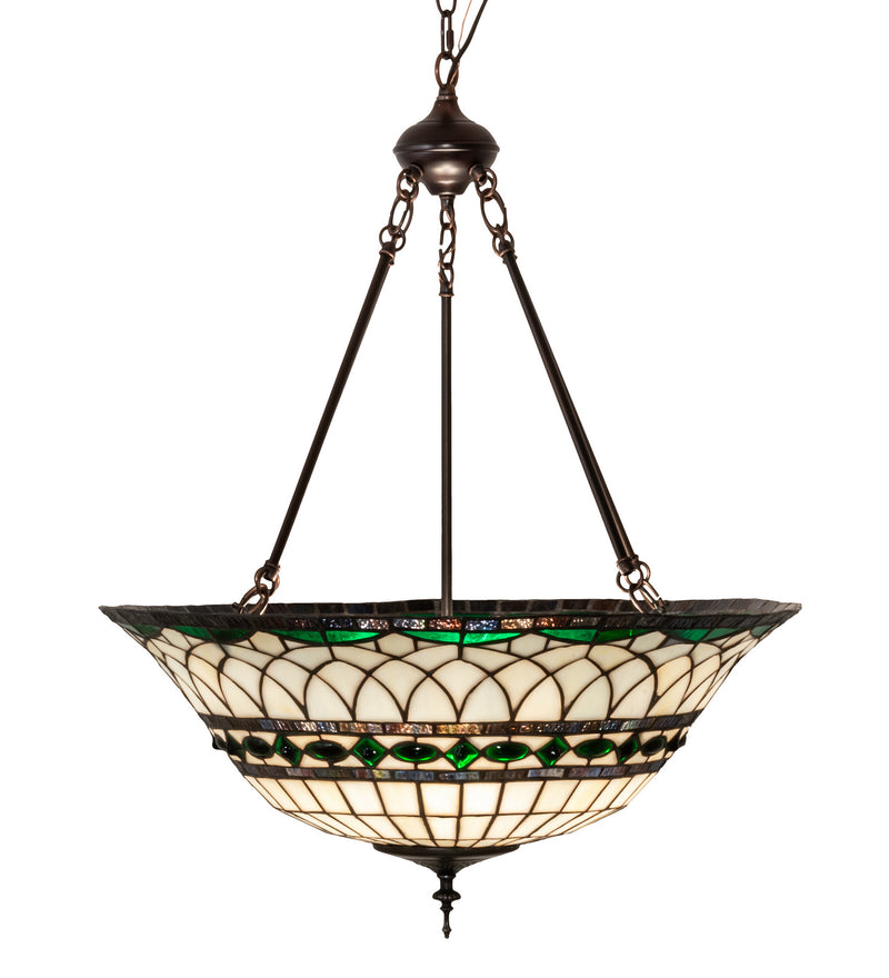 Meyda Tiffany 128649 Three Light Pendant, Mahogany Bronze