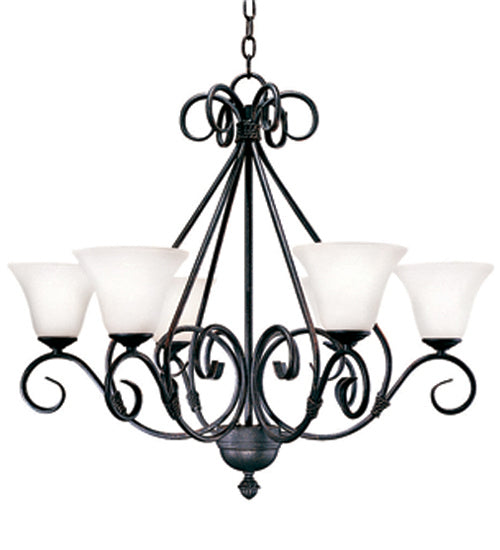 Meyda Tiffany 129201 Six Light Chandelier, Chestnut
