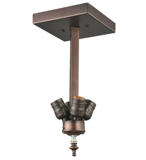 Meyda Tiffany 132321 Four Light Flushmount, Mahogany Bornze