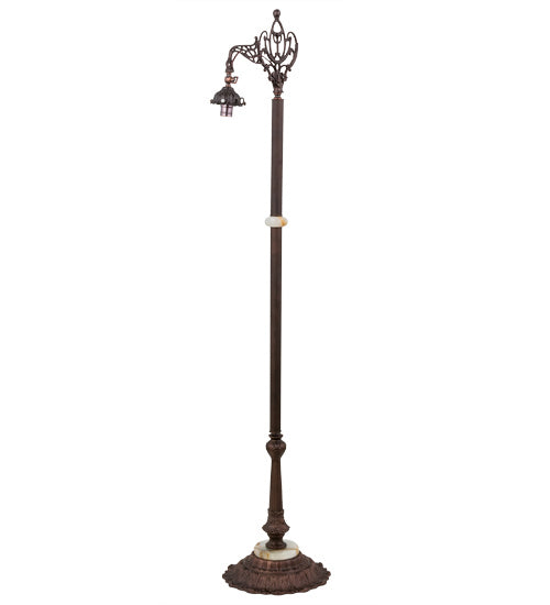 Meyda Tiffany 13349 One Light Bridge Arm Floor Base Hardware, Mahogany Bronze