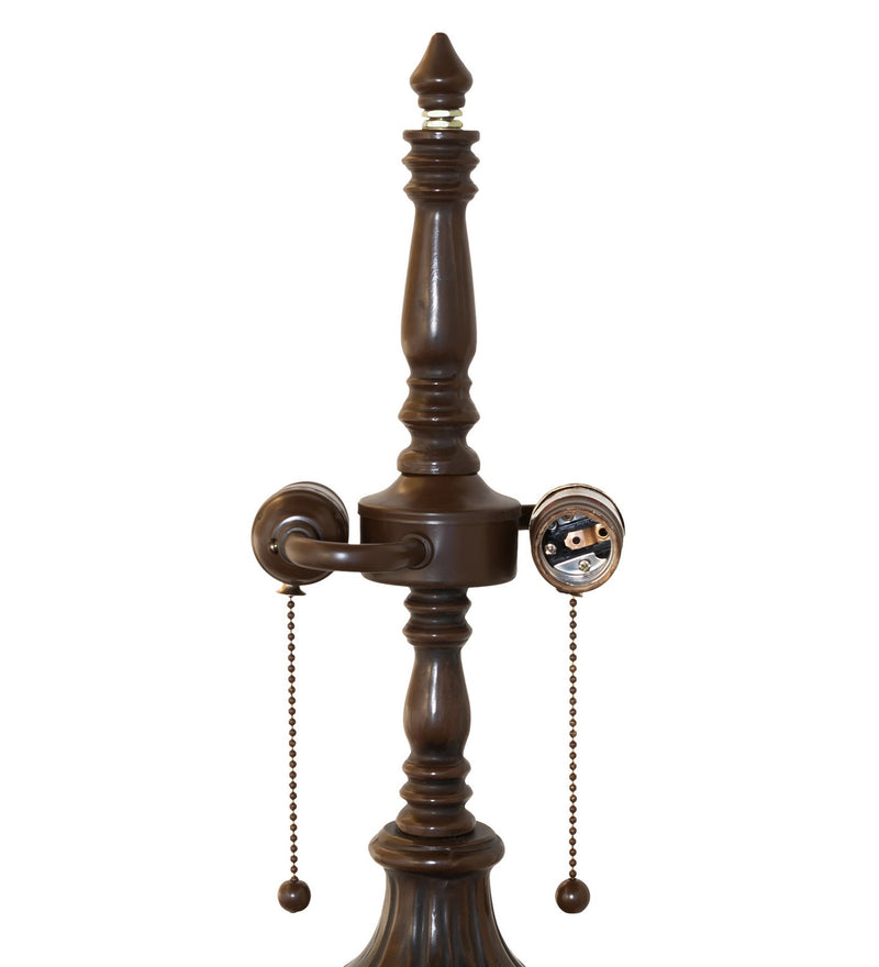 Meyda Tiffany 13459 Two Light Table Base, Mahogany Bronze