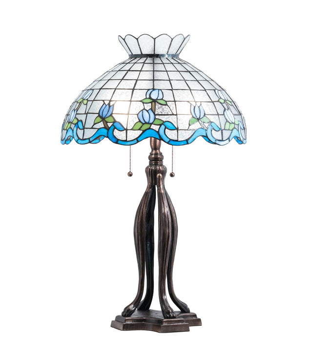 Meyda Tiffany 140466 Three Light Table Lamp, Mahogany Bronze