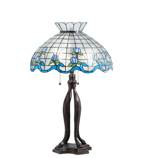 Meyda Tiffany 140466 Three Light Table Lamp, Mahogany Bronze