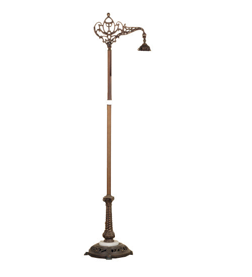 Meyda Tiffany 14089 One Light Bridge Arm Floor Base, Mahogany Bronze