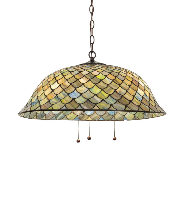 Meyda Tiffany 142653 Three Light Pendant, Mahogany Bronze