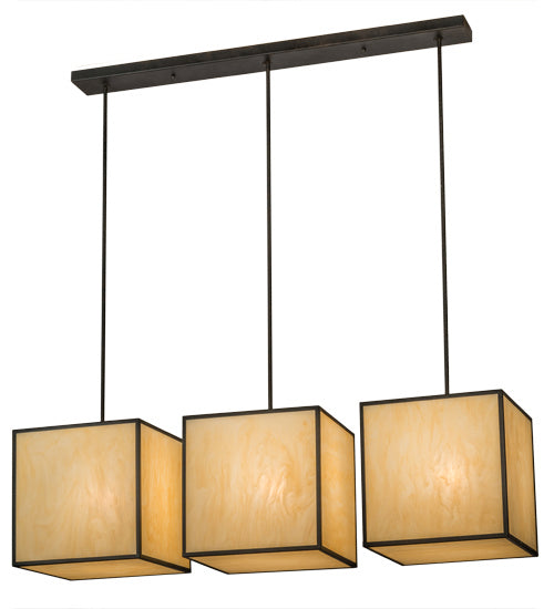 Meyda Tiffany 144372 Three Light Island Pendant, Chestnut