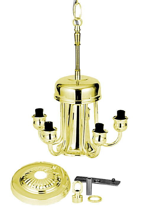 Meyda Tiffany 14641 Six Light Lamp Base And Fixture Hardware, Polished Brass