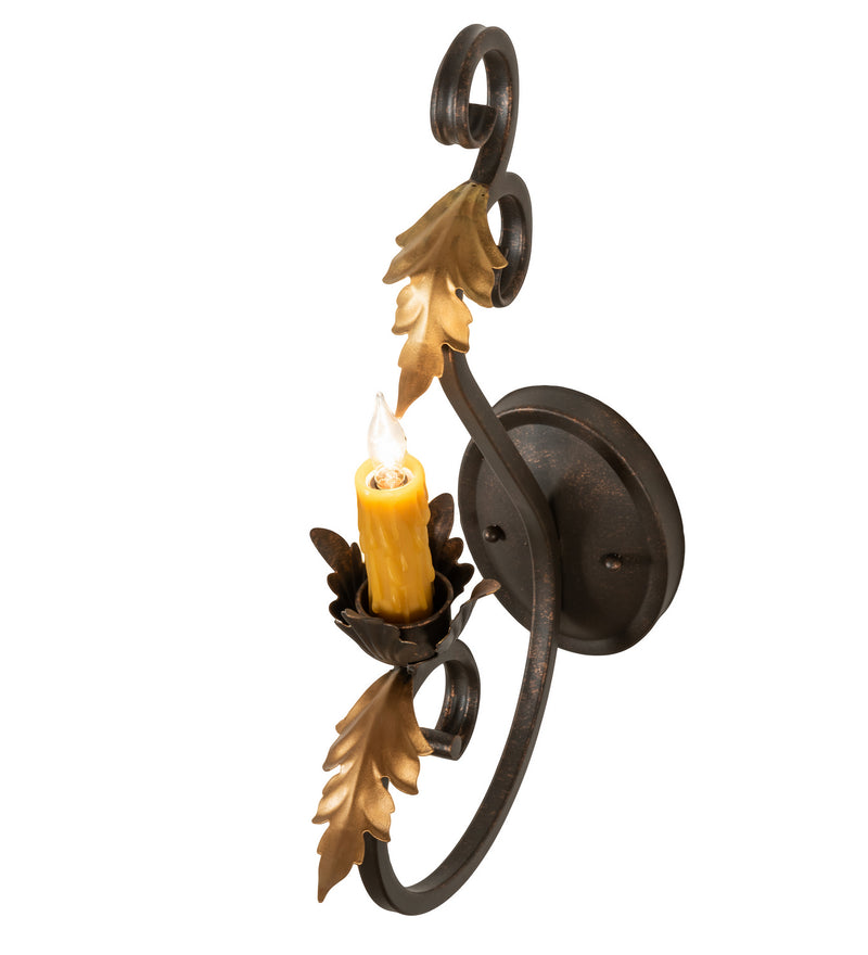 Meyda Tiffany 146515 One Light Wall Sconce, Gilded Tobacco & Gold