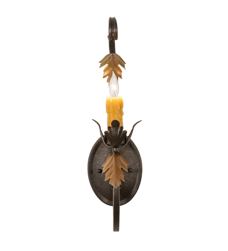 Meyda Tiffany 146515 One Light Wall Sconce, Gilded Tobacco & Gold