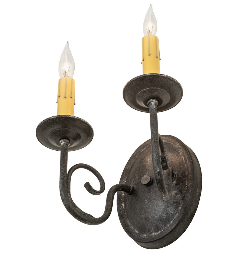 Meyda Tiffany 149029 Two Light Wall Sconce, Smoke
