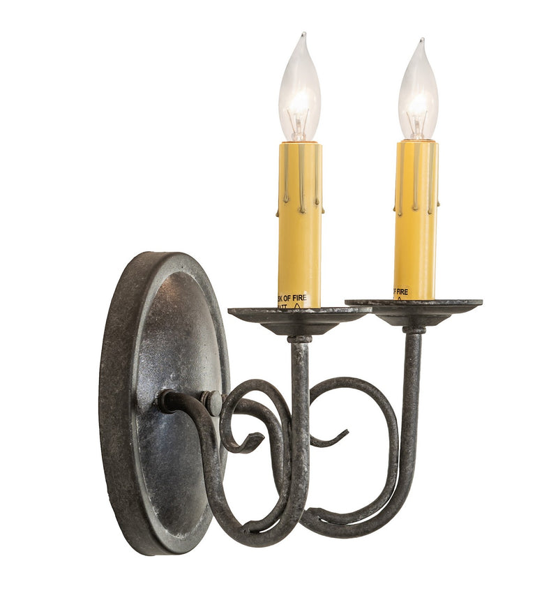 Meyda Tiffany 149029 Two Light Wall Sconce, Smoke