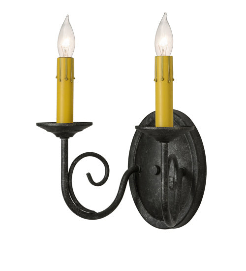Meyda Tiffany 149029 Two Light Wall Sconce, Smoke